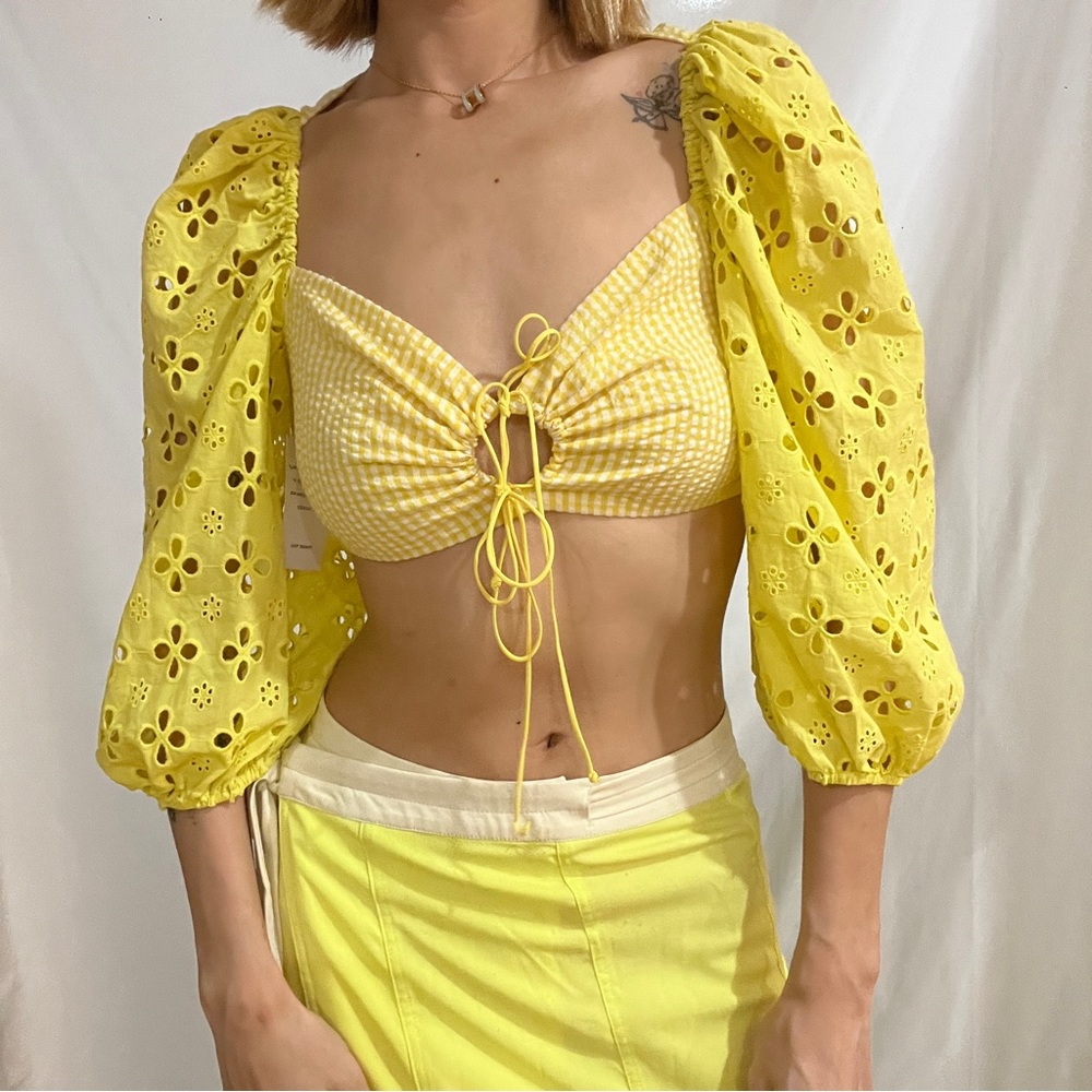 For love and lemons picnic crop top - sunshine